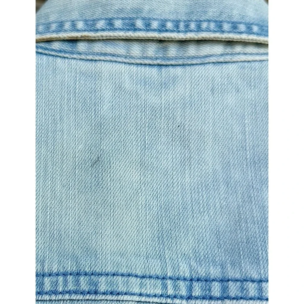 GapKids Girls Denim Vest Light Acid Wash Button Snap Sleeveless youth size XL